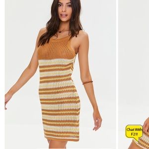 Forever 21 60s vibe Striped Crochet Mini Dress